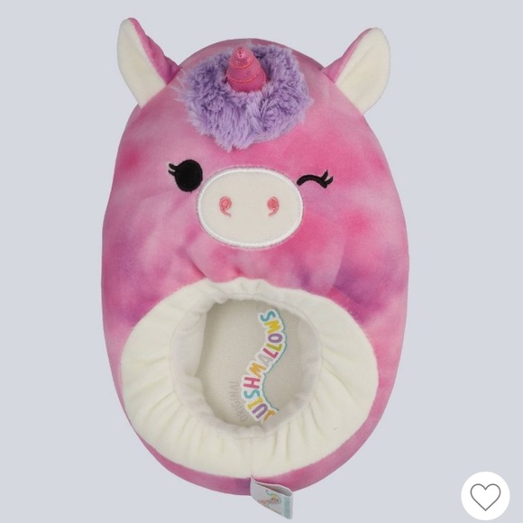 •SQUISHMALLOWS•NWT LOLA THE UNICORN PLUSH SLIPPERS SHOE SIZE 11/12 BERRY PURPLE - Picture 1 of 9